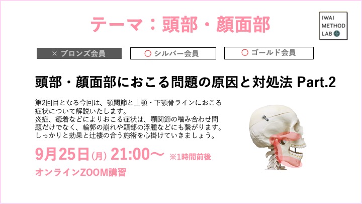 頭部・顔面部におこる問題の原因と対処法 Part.2