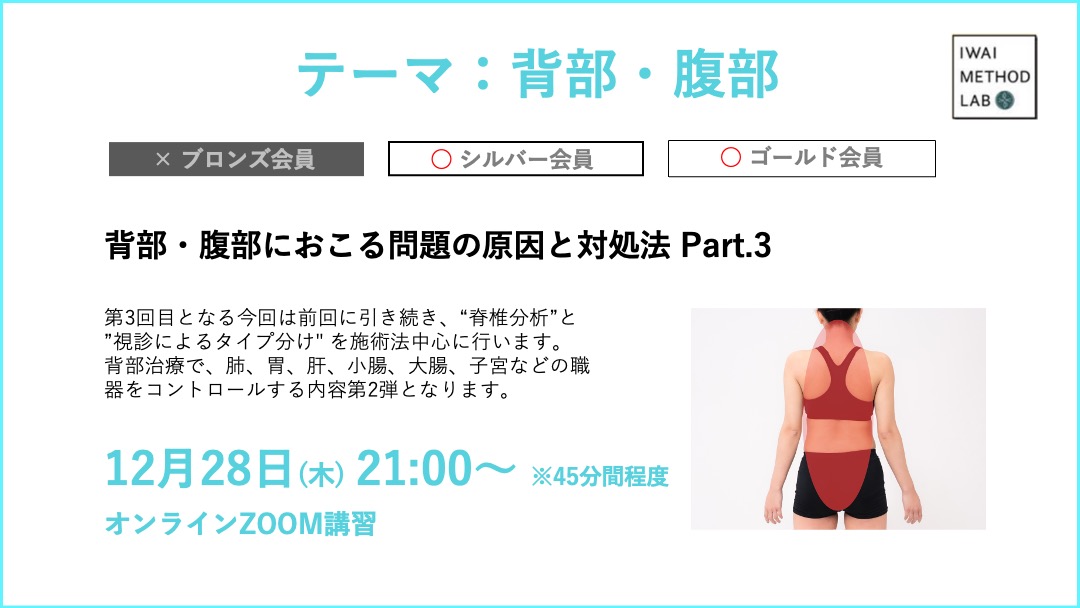 背部・腹部におこる問題の原因と対処法 Part.3