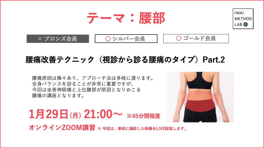 腰痛改善テクニック（視診から診る腰痛のタイプ）Part.2